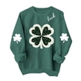 thumbnail image 2 of Mifsaly Womens St Patricks Day Sweatshirt Shamrock Graphic Long Sleeve Shirts Crewneck Heart Print Loose Dressy Casual Blouse Irish Festival Green Outfits S, 2 of 7