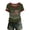 Army Green, variant on America 250 Merchandise Women's Patriotic Ringer T-Shirt, 250th Anniversary USA "We The People" Flag Print Casual Crew Neck Short Sleeve Pullover Top for Independence Day