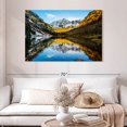 thumbnail image 2 of Elephant Stock Maroon Bells Mountain Scene Wall Art - Horizontal Canvas Wall Art - Living Room Wall Decor - Nature Canvas - Brown And Blue Decor - 48" x 32", 2 of 4
