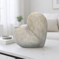 thumbnail image 3 of Decorative Ceramic Heart Sculpture for Home Decor - Ornament for Bathroom, Office, and Living Room Decor - Modern Figurine Accent for Bedroom, Shelf Display, and Coffee Table - 11", Gold & Metallic, 3 of 11