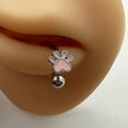 thumbnail image 4 of Glitter Paw Print Horseshoe Lip Ring Screw for Women Men Unisex - Cute Enamel Cat Dog Kitten Puppy Animal Pet Bite Rings Cartilage Tragus Eyebrow Septum Stud Earrings Fashion Body Piercing Jewelry, 4 of 5