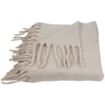 thumbnail image 4 of Northlight Cream Brushed Woven Throw Blanket with Fringe 50" x 60", 4 of 6