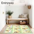 thumbnail image 3 of ODIKA 3'x5' Machine Washable Non-Slip Area Rug, Safari Friends Featuring Cheerful Animal Parade Design High Traffic Rug with Pad, Yellow, 720389, 3 of 8