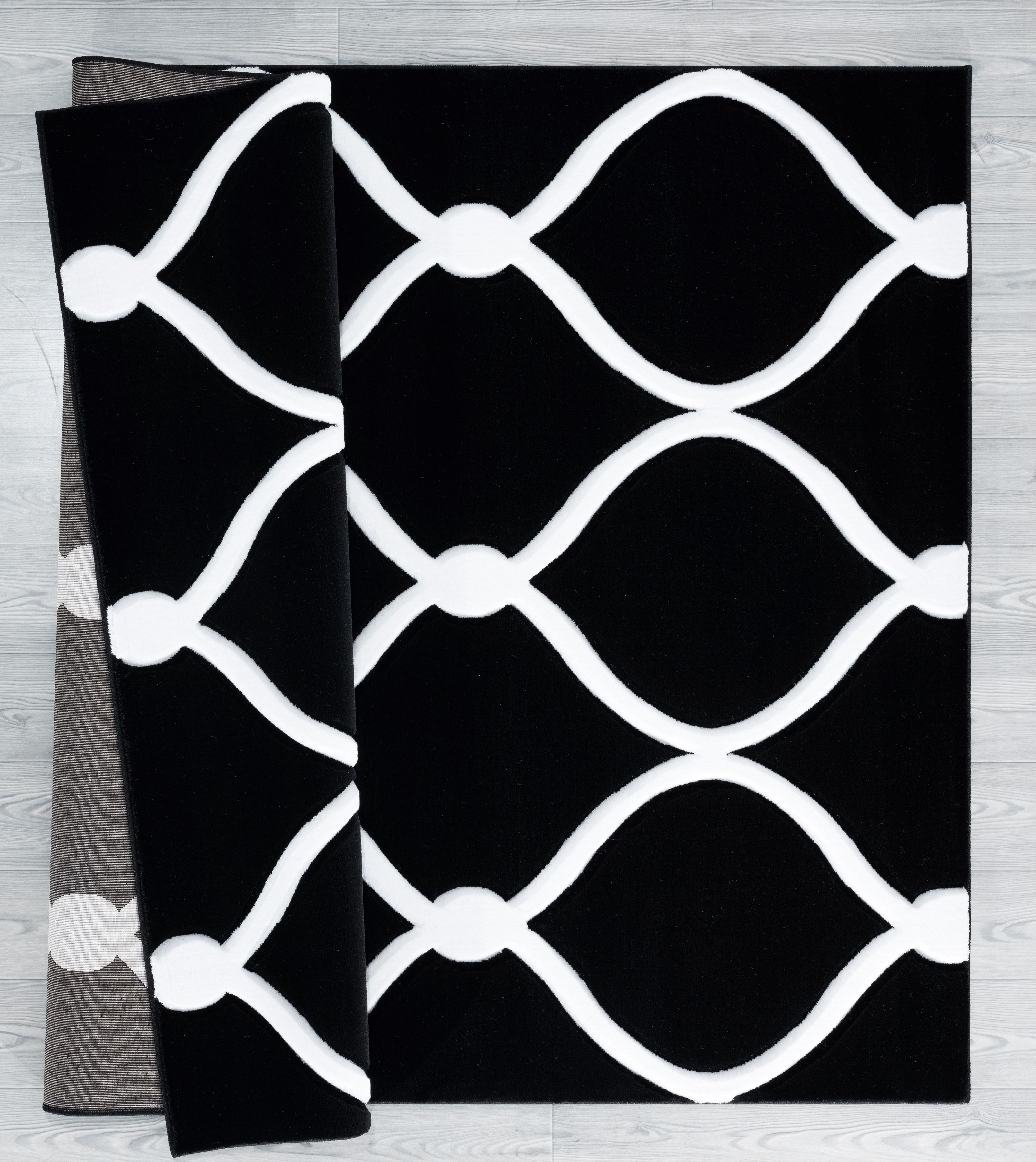 United Weavers Drachma Freya Modern Trellis Accent Rug, Black, 2'7" x 4'2"