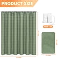 thumbnail image 2 of FRAMICS Waffle Weave Shower Curtain Sets with Rug, 14-Piece Striped Bathroom Sets with Hooks, Hotel Grade Heavy-Duty Waterproof Fabric, Sage Green, 71.3" x 71.3", 2 of 9