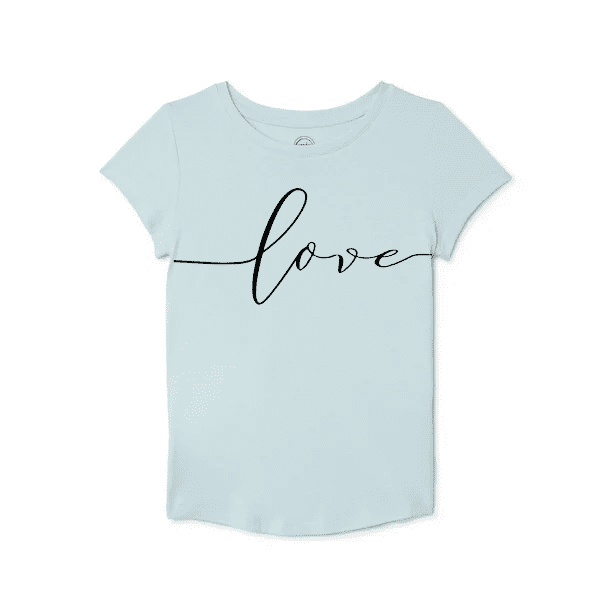 Love Graphic T-Shirt for Girls Size 4-5 - Walmart.com