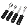 thumbnail image 4 of <p>Weighted Silverware, Black Handle Durable Wear Arthritic Hands Adaptive Utensil Stainless Steel Material  For Parkinsons Patients For Home Hospital</p>, 4 of 7