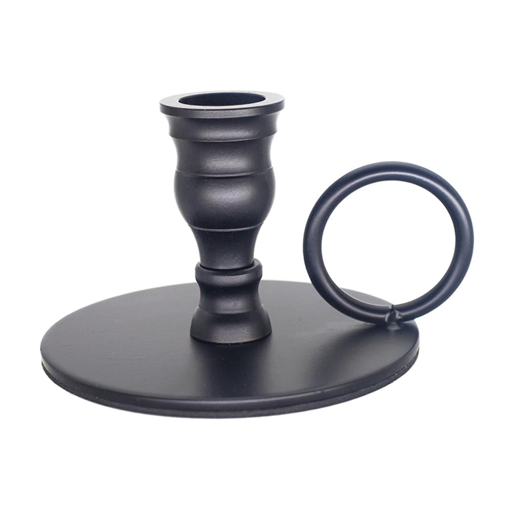 Wrought Iron Taper Candle Holders,Set of 2 Candlestick Holders for Taper Candle,Fit 3/4 inch Candles Birthday Weddings Party Decorative Iron Candle Holders 2, Black 