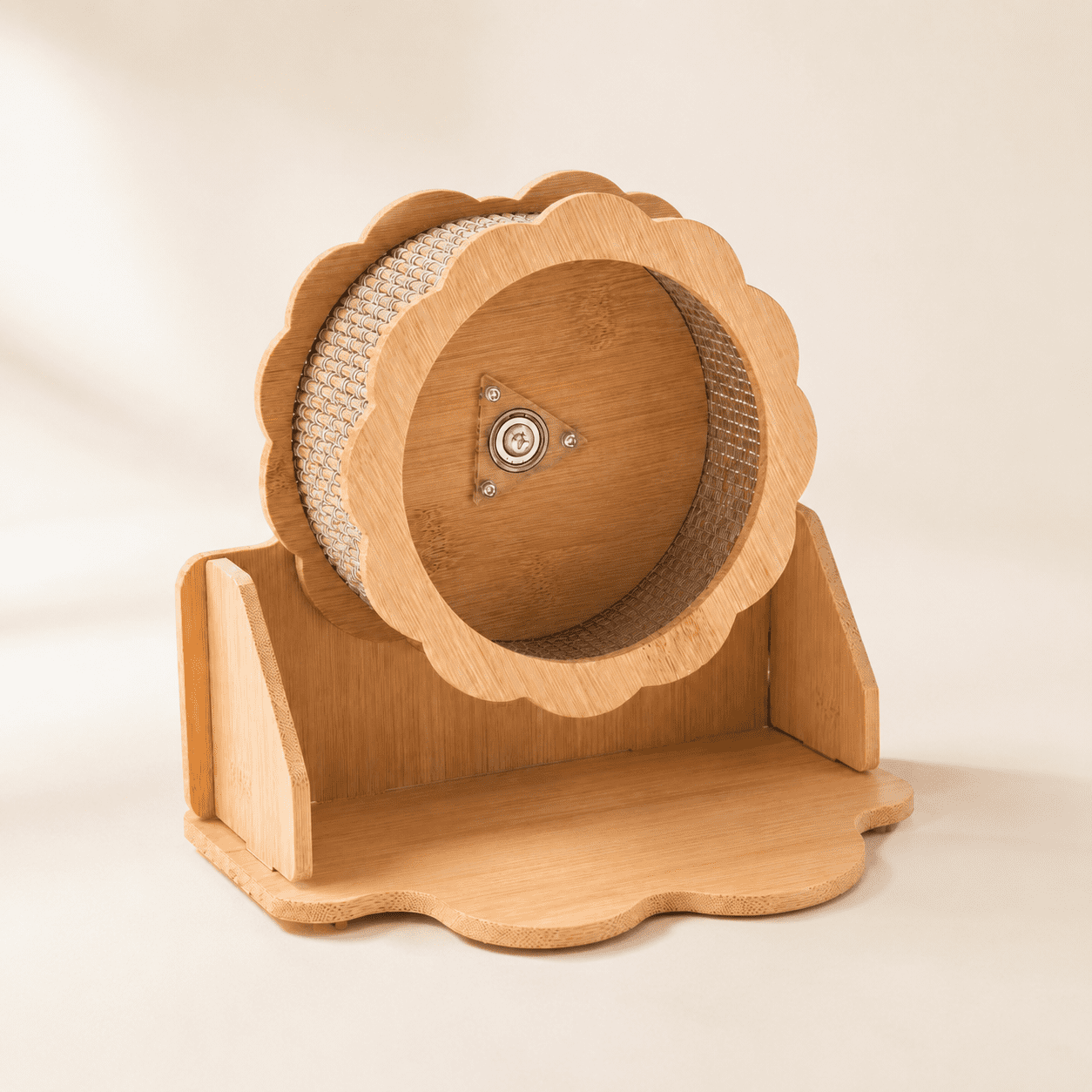 Height-adjustable Wooden Small Animal Exercise Wheel for Hamsters, Mice and Gerbils