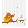thumbnail image 3 of Ambesonne Music Shower Curtain, Singing Orange Bird on Branch, 69"Wx70"L, White and Multicolor, 3 of 5