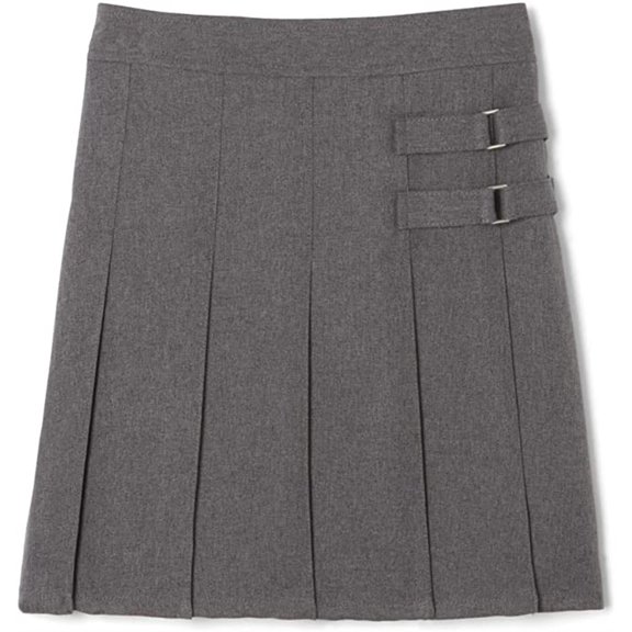 French Toast Girls 4-6X Two Tab Pleated Scooter (Grey 6X)