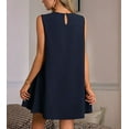 thumbnail image 5 of Womens Cute Dress A-Line Round Neck Dress Sleeveless Navy Blue S, 5 of 6