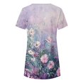 thumbnail image 6 of Summer Savings Clearance kttectoa Tunic Irregular Hem Casual Tops Ornamental Buttons Blouses for Women Floral Print Tee Tops Short Sleeve Round Neck Blouse for Womens Fall Savings Travel, 6 of 6