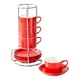 thumbnail image 5 of 4 tazas de café de cerámica con platillo, regalos decorativos, taza de café capuchino Rojo, 5 of 9