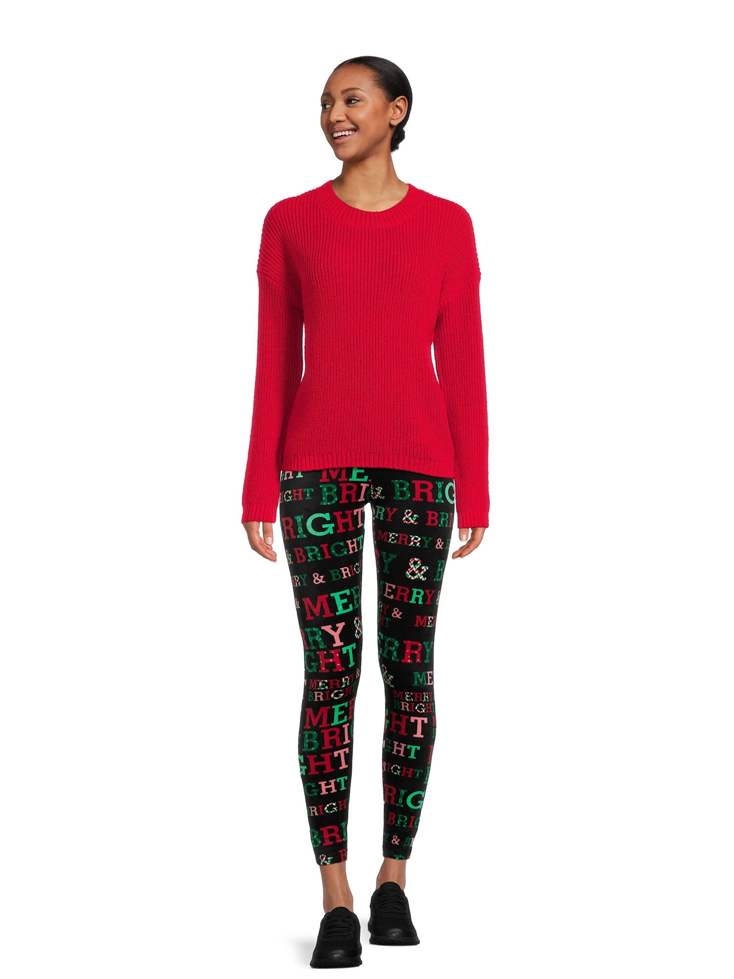 No Boundaries Juniors Christmas Velour Leggings Sizes S 3XL Walmart