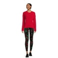 thumbnail image 2 of No Boundaries Juniors Christmas Velour Leggings, Sizes S-3XL, 2 of 5