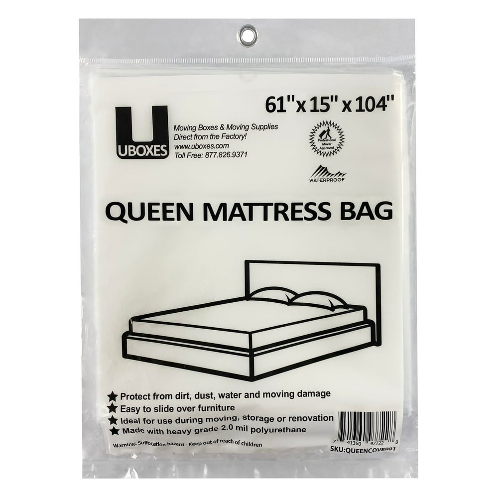 uBoxes Queen Mattress Bag 61x15x104", 2 Mil, 1 Pack Protector Box