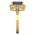 thumbnail image 3 of 2.78 ctw with Simulated Diamond Halo Accents Anniversary Ring for Women | Emerald Cut Simulated Blue Sapphire | Hyperallergenic Solid 14K Yellow Gold, 3 of 5