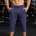 thumbnail image 2 of Maean Mens Capri Pants Workout Gym Running Elastic Waist Drawstring Shorts Casual Baggy Pant with Pockets, 2 of 7