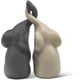 thumbnail image 4 of Pareja Armoniosa de Elefantes en Cerámica Beige y Gris - Escultura Moderna, Pareja de Dos Elefantes Independientes - Figura Decorativa de 16 cm de Alto, 4 of 5