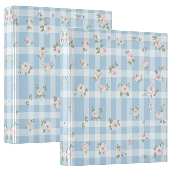 Waterproof PVC Round Ring Binder - D-Rings Clipboard, 200 Page Capacity (1 or 2-Pack), Ideal for Office , Home and School，Small Roses