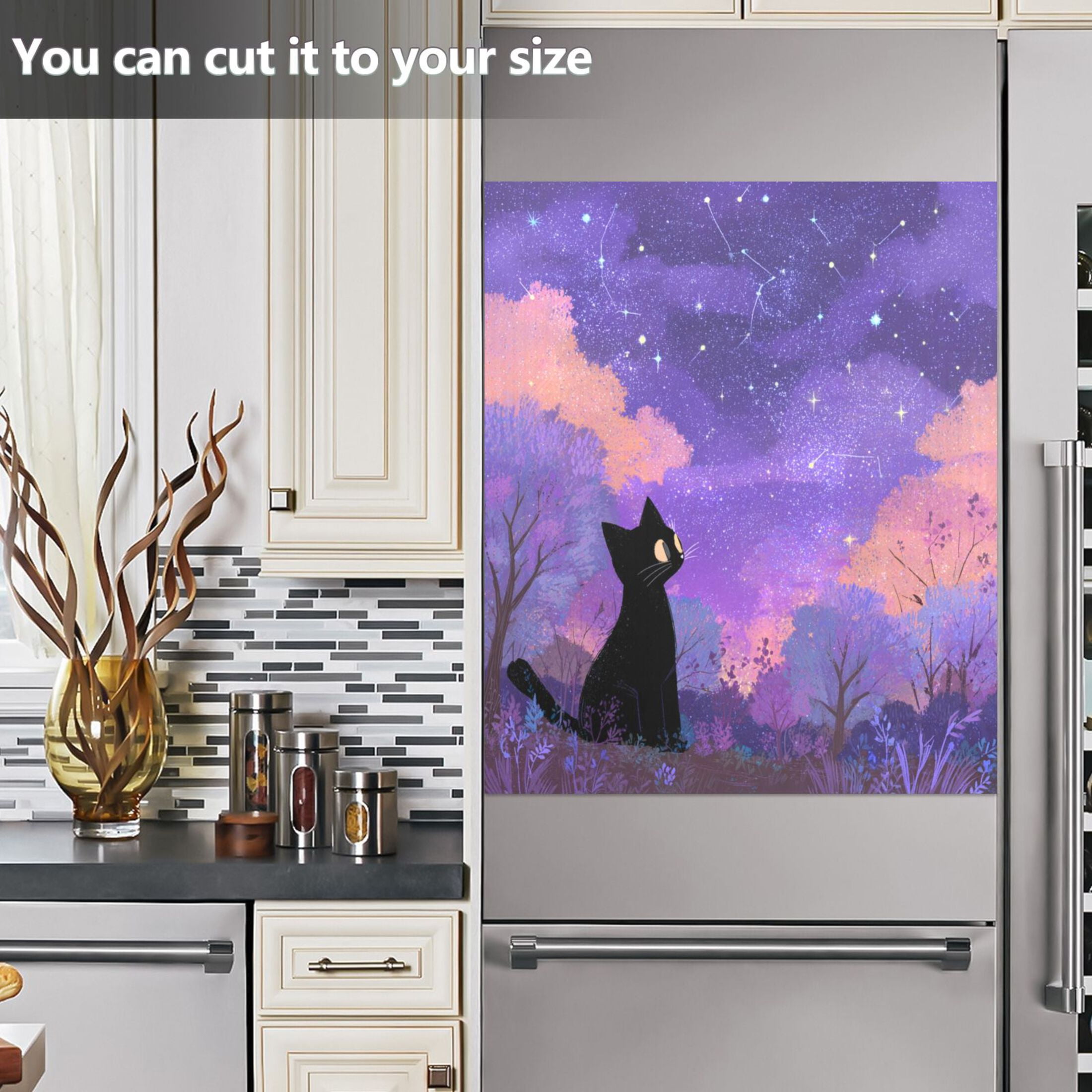 Dishwasher Sticker Magnetic Dishwasher Sticker Magnetic Decorative Sticker Refrigerator Sticker Dishwasher Decorative Stickers Black Cat Cute