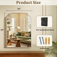 thumbnail image 5 of BEAUTYPEAK 20"x30" Arched Bathroom Mirror with Curved Top Modern Decorative Wall Mirror with Deep Frame, Silver, 5 of 6