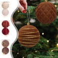 thumbnail image 1 of Set de Bolas Navideñas En Caja de Regalo, Bolas Nevadas de 10 Cm (2 Unidades), Color Marrón, para Colgar | Kit de Adornos Navideños para El Hogar, 1 of 6
