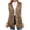 Brown, variant on Qiopertar Womens Faux Fur Coat Winter Sleeveless Vest Round Neck Loose Casual Solid Long Outerwear Fashion Party Trendy Cozy Jacket Black L