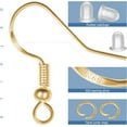 thumbnail image 3 of 925 Sterling Silver Earring Hooks 120 PCS/60 Pairs, Ear Wires Fish Hooks, Hypo-allergenic Jewelry Findings Parts with 120 PCS Clear Silicone Earring Backs Stoppers for DIY Jewelry Making, 3 of 5