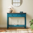 thumbnail image 6 of JXXRZ Farmhouse Console Table with 2 Drawers, Rustic Style | Sturdy Particle Board & MDF Frame, Pagoda Blue, 6 of 10