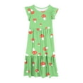 thumbnail image 5 of Babcutegg Summer Kids Short Shirt Dresses for Little Girls Skirts New Printed Round Neck Dress Green Size 8 Years, 5 of 5