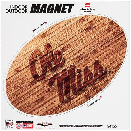 Ole Miss Rebels 6 x 6 Wood Design Magnet