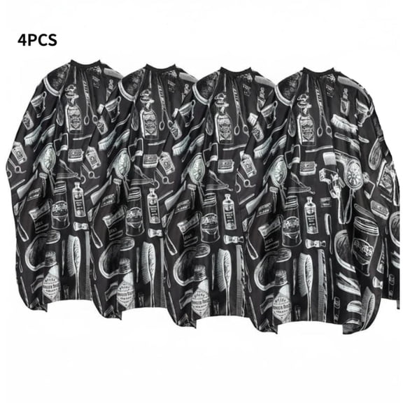 4PCS Large Pattern Hair Cutting Cape, Reusable Waterproof Salon Hairdressing Barbershop Cape