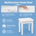 thumbnail image 5 of Makeup Vanity Table Set with 360° Rotatable Oval Mirror, 5 Drawers, Dressing Table with Padded Stool for Bedroom,White, 5 of 8