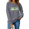 thumbnail image 4 of Ounisa Women's Casual Crew Neck Sweatshirt Loose Soft Long Sleeve Christmas Tree Printed Pullover Christmas Tops, 4 of 4