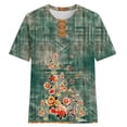 thumbnail image 4 of Azrian Plus Size Tops,Womens Shirts,Womens Blouses Women's Casual Retro Printed Round Neck Short Sleeved Top Season Clearance, 4 of 4
