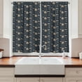 thumbnail image 2 of Ambesonne Woodland Kitchen Curtains, Trees Dragonflies Clouds, 55"x24", Almond Dark Grey White, 2 of 3