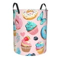 thumbnail image 2 of Balery Cupcakes and Donuts Round Laundry Basket with Handles Waterproof Freestanding Laundry Hamper for Clothes Toys in the Dorm and Family-Medium, 2 of 8