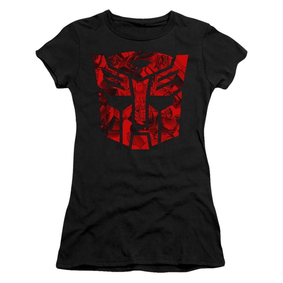 Transformers Tonal Autobot S/S Junior Women's T-Shirt Sheer Black