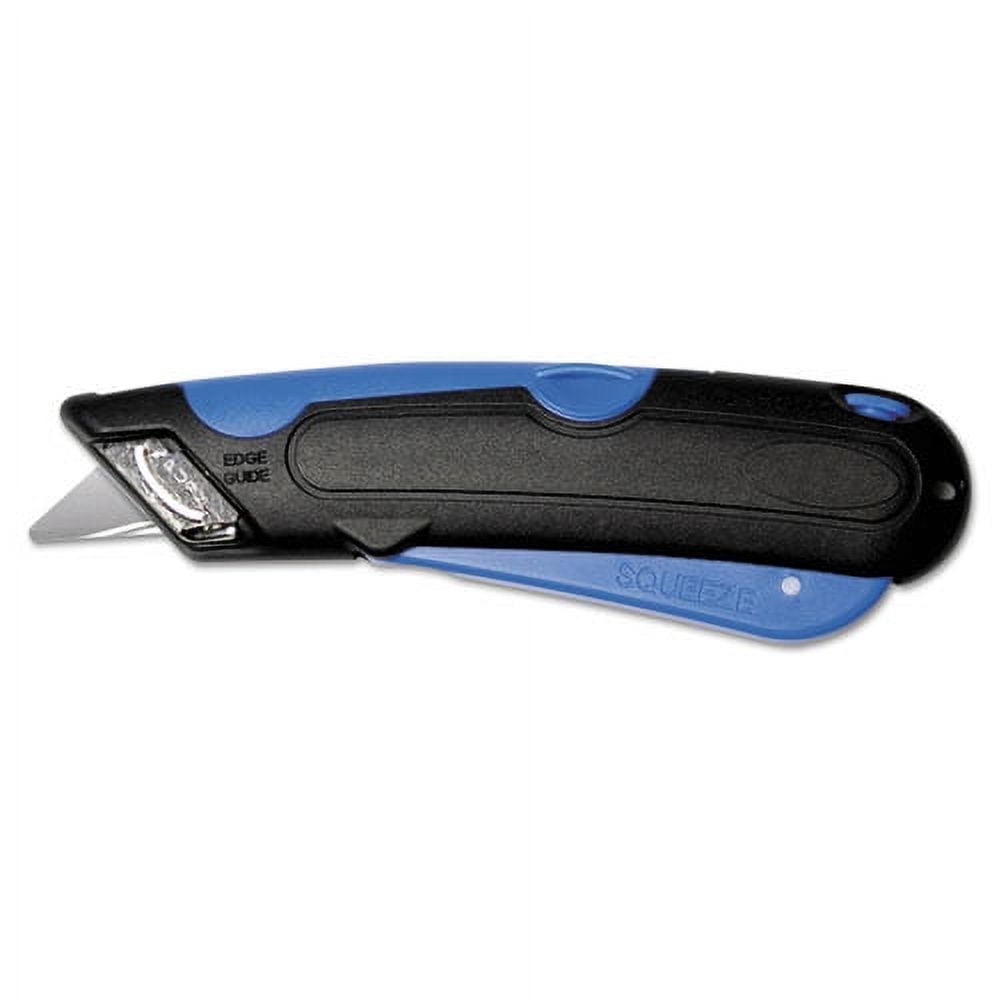 Easycut Cutter Knife W/self-Retracting Safety-Tipped Blade, Black/blue | Bundle of 5 Each