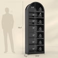 thumbnail image 5 of 79.4" Tall Arched Cabinet, Modern 7-Tier Bookshelf with RGB Light and Adjustable Shelf for Living Room, Kitchen, Home Office, Black, 5 of 9