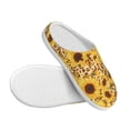 thumbnail image 3 of Lsque Abstract Leopard Print Sunflower Pattern Womens Comfort Cotton on Scuff With Memory Foam and Anti-skid Sole Slipper-37/38, 3 of 7
