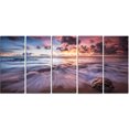 thumbnail image 2 of Beautiful Sea Waves At Sunset - Beach Photo Canvas Print, 2 of 3