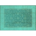 thumbnail image 1 of Ahgly Company Machine Washable Indoor Rectangle Oriental Turquoise Blue Traditional Area Rugs, 2' x 3', 1 of 4