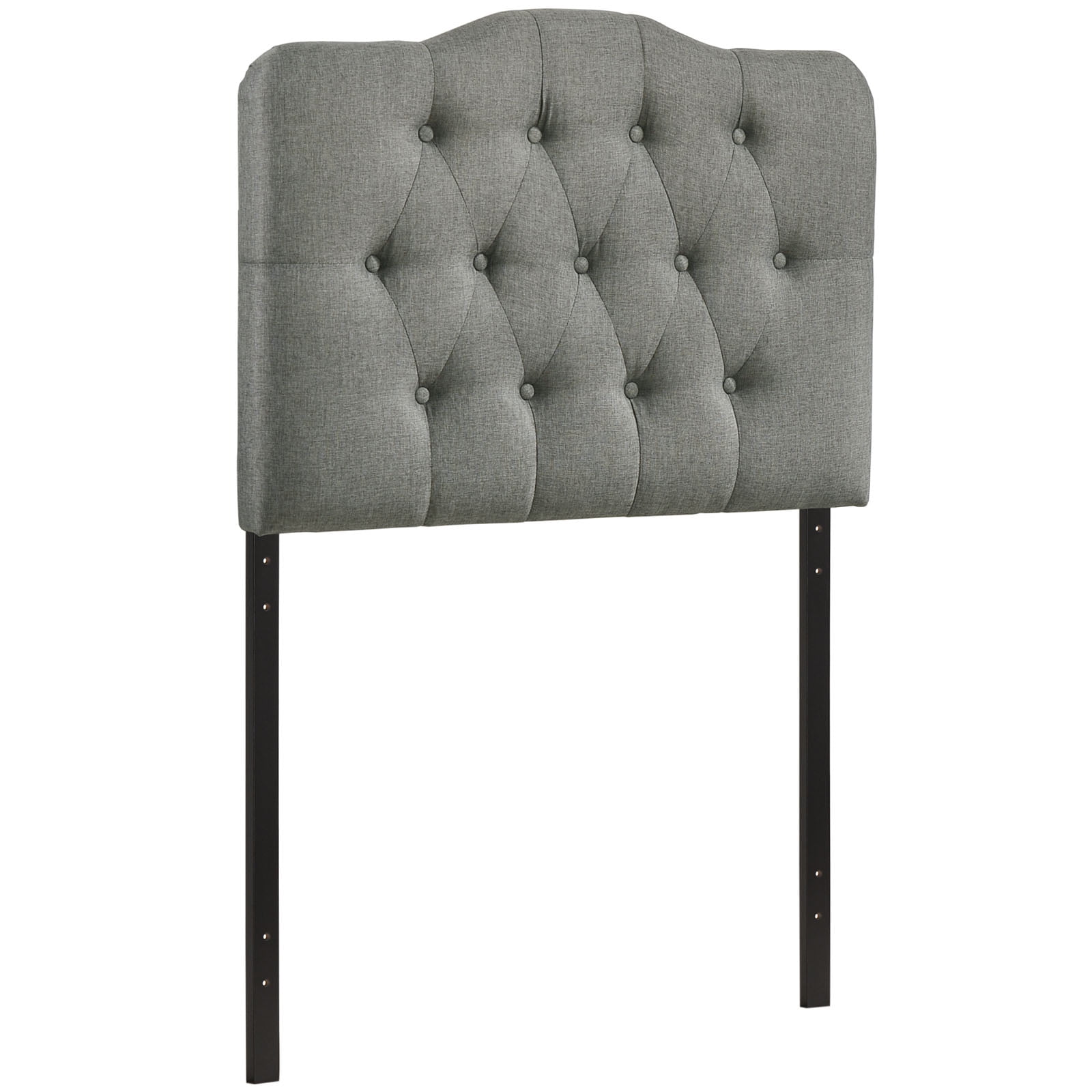 Modern Contemporary Twin Size Fabric Headboard, Grey Fabric