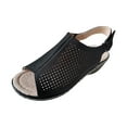 thumbnail image 2 of Jsaierl Wedge Sandals for Women Dressy Summer Peep Toe Sandals Comfy Hollow Out Sandals Trendy Breathable Sandal Size 7.5, 2 of 9