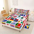 thumbnail image 2 of Manfei International Flag Bed Sheets,Patchwork Geometric Full Size Sheets,Multicolor,4pcs,1 Flat Sheet, 1 Fitted Sheet and 2 Pillowcases, 2 of 6