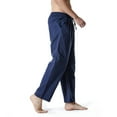 thumbnail image 6 of jsaierl Men's Linen Cotton Loose Casual Lightweight Elastic Waist Trousers Pants Drawstring Baggy Yoga Beach Home Pants, 6 of 6