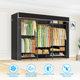 thumbnail image 3 of Ulif E13C Heavy Duty Closet Organizer System，Freestanding Clothing Racks for Hanging Clothes，Adjustable Garment Rack 63" W x 16" D x 77" H Hold 960 lbs，Black Clothing Rack with Black Dustproof Cover, 3 of 11